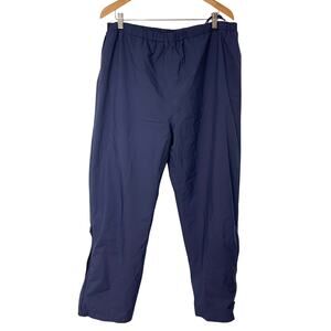 Eddie Bauer Mens Vintage Pants Nylon L Ankle Zip Elastic Waist Blue